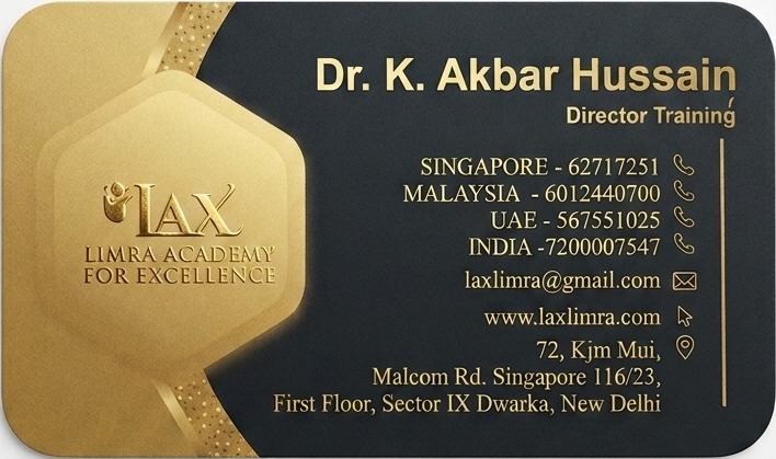 Limra Academy for Excellence official business card